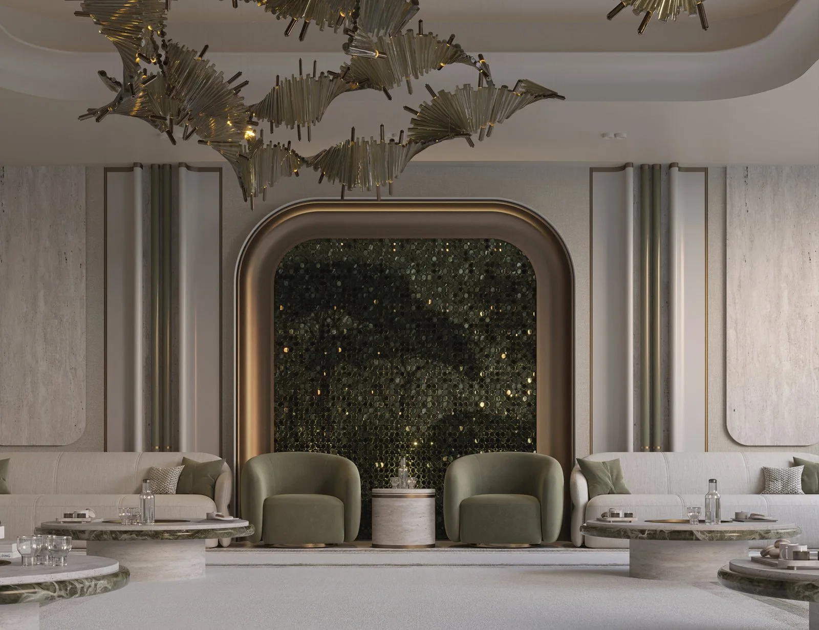 Sculptural green lounge