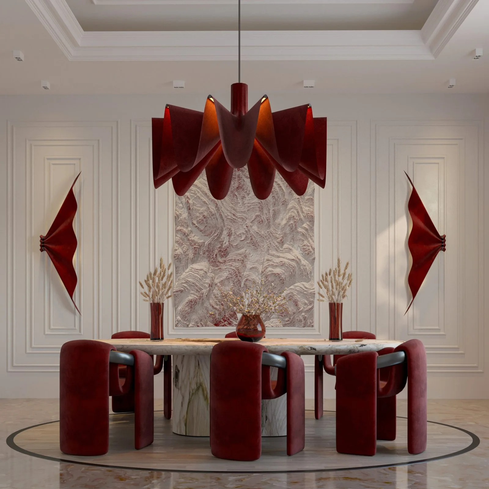 Velvet Geometry: A Contemporary Dining Space by HRarchZ — design view