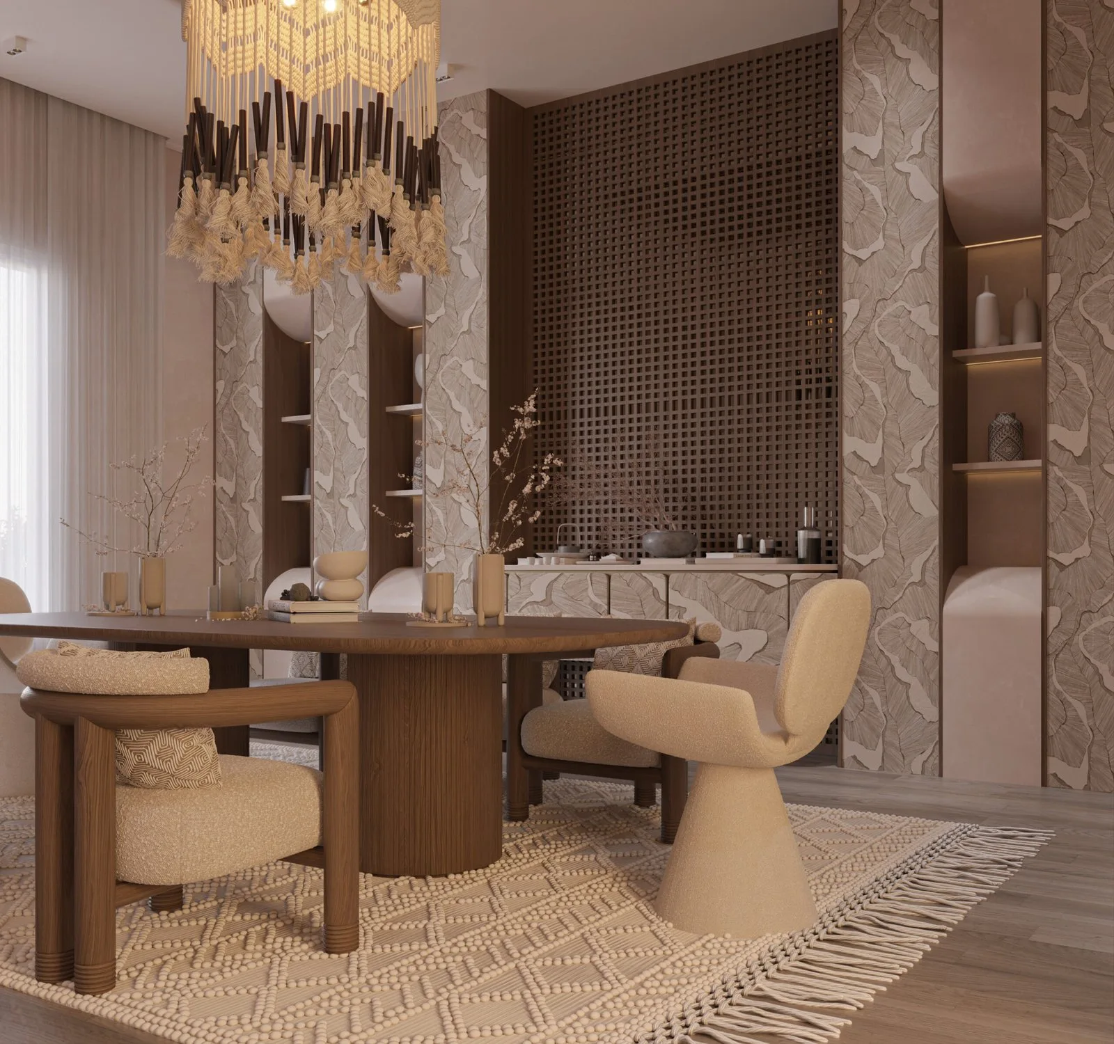 Textured Harmony: A Contemporary Dining Space in Cape Town — design view
